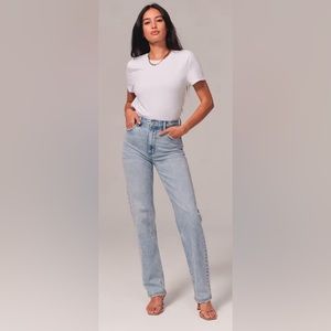 Abercrombie & Fitch Light Blue 90’s High Waist Straight Leg Jeans